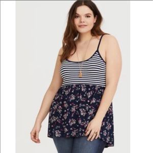 Torrid striped and floral tank top